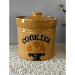 Pfaltzgraff Vintage Cookies Stoneware Cookie Jar USA Canister 3.5 QT